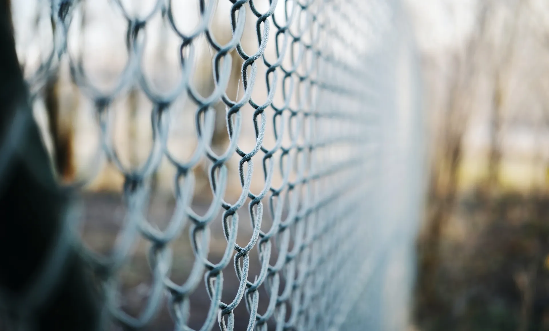 Chain link fence close up